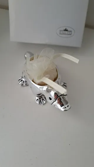 Ornitorinco resina argentata con candela,