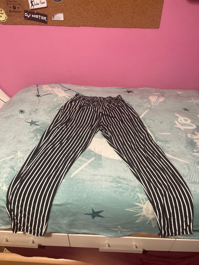 Pantalón de verano rayas blanco y negro