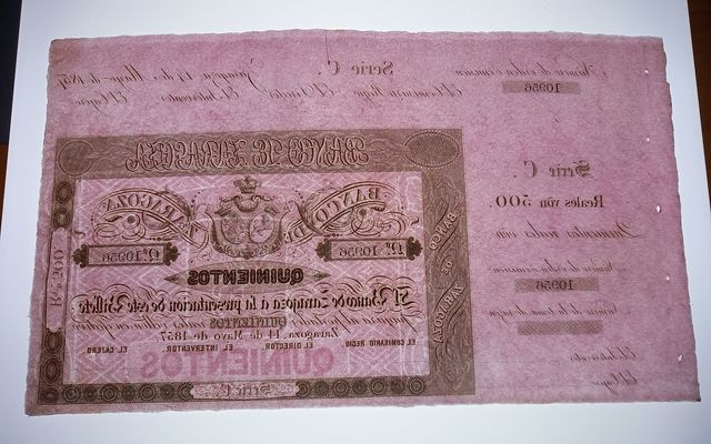 Billete 500 Reales 1857 Banco Zaragoza SC