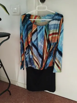 Vestido estampado manga larga