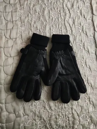 Guantes de cuero negros para hombre