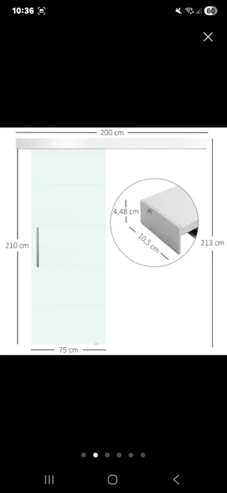 Puerta corredera de cristal esmerilado