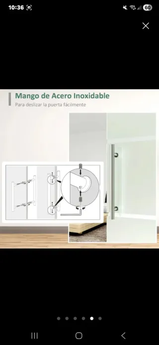 Puerta corredera de cristal esmerilado