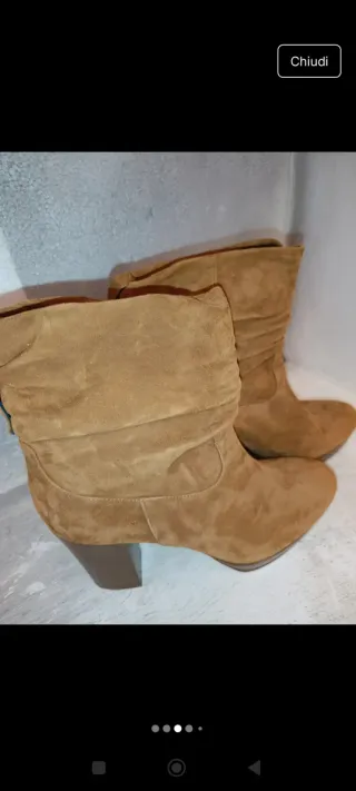 Stivaletti Carla G camoscio e cuoio NUOVI