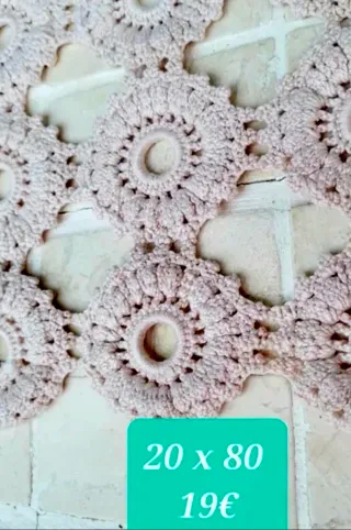 Antichi panni all'uncinetto 20x80 e 22x140cm