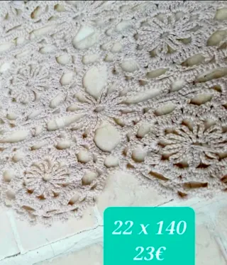 Antichi panni all'uncinetto 20x80 e 22x140cm