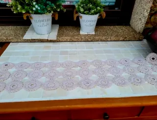 Antichi panni all'uncinetto 20x80 e 22x140cm