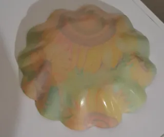 Ciotola in vetro decorata con girasoli