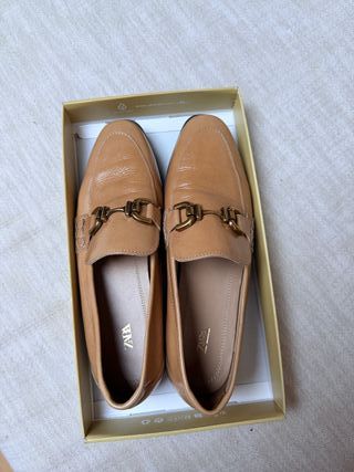 Mocassini Zara Beige Donna Tg 37