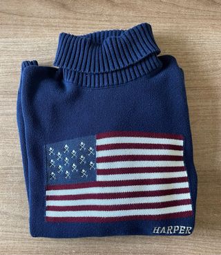 Jersey Harper & Neyer Azul Cuello Alto, talla L