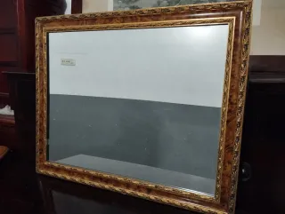 Espejo antiguo marco madera y dorado