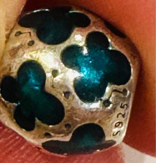 Pandora Charm Trébol Plata y Esmalte Teal