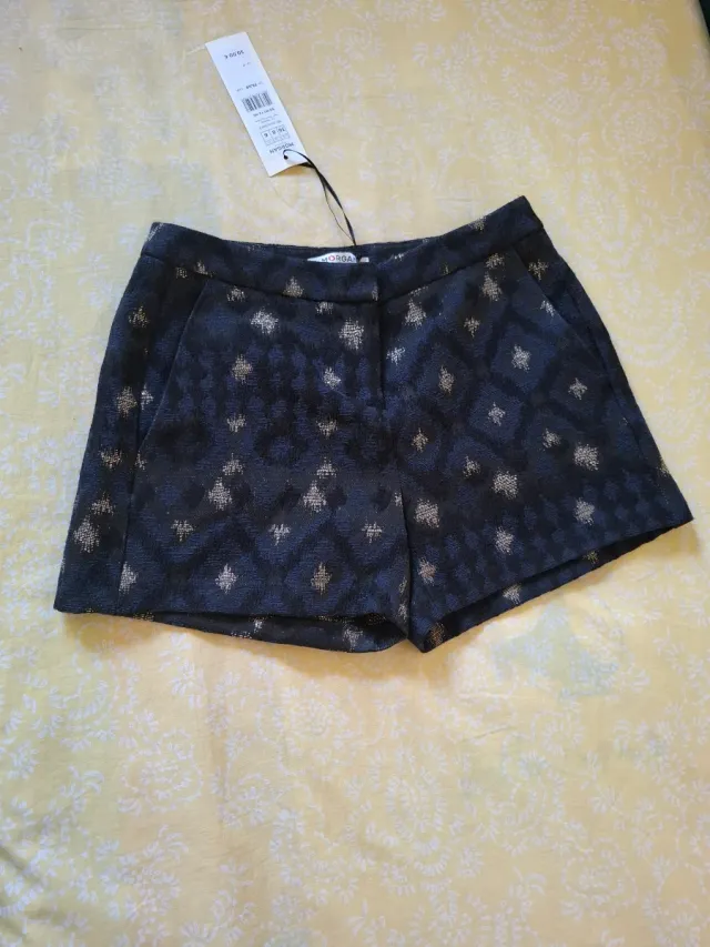 Pantalón corto Morgan azul marino hilo plata