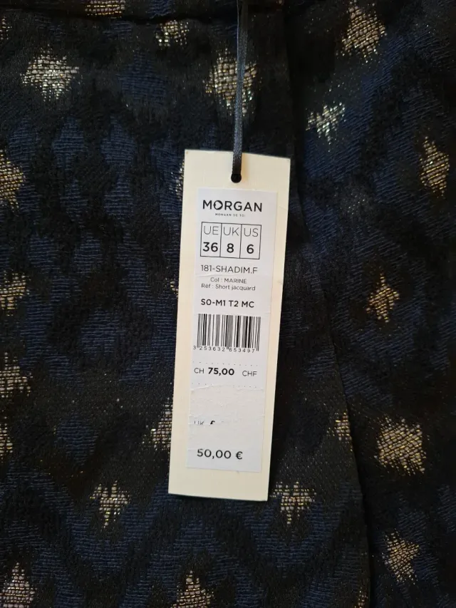 Pantalón corto Morgan azul marino hilo plata