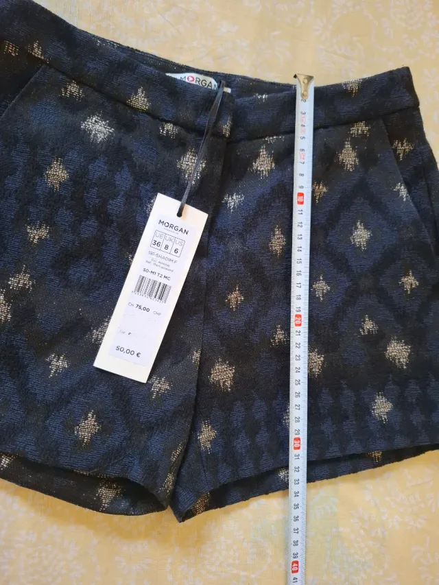 Pantalón corto Morgan azul marino hilo plata