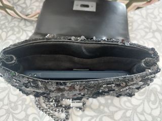 Bolso fiesta lentejuelas negro Parfois