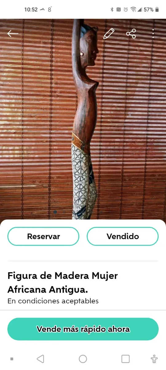 Lote Esculturas talla madera figuras Africana.