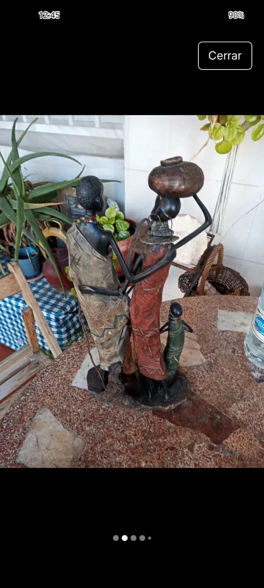 Lote Esculturas talla madera figuras Africana.