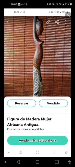 Lote Esculturas talla madera figuras Africana.