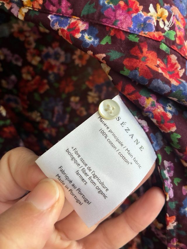 Blusa Sézane Algodón Estampado Flores