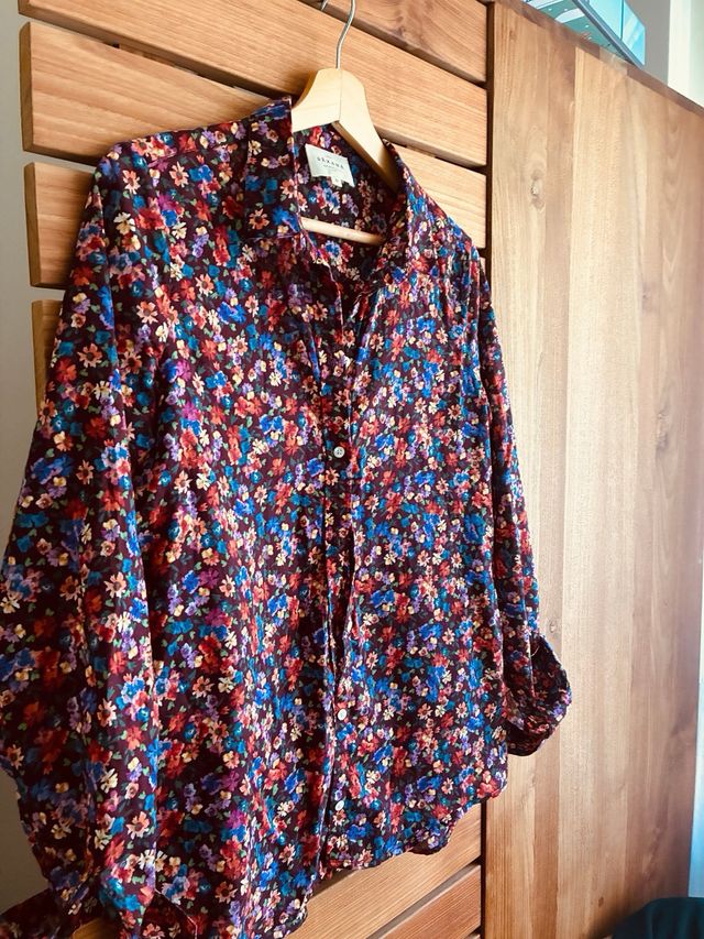 Blusa Sézane Algodón Estampado Flores