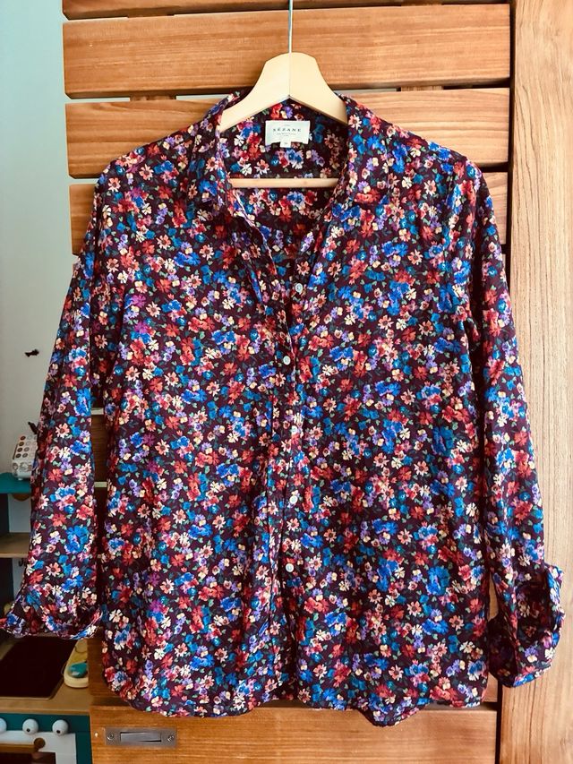 Blusa Sézane Algodón Estampado Flores