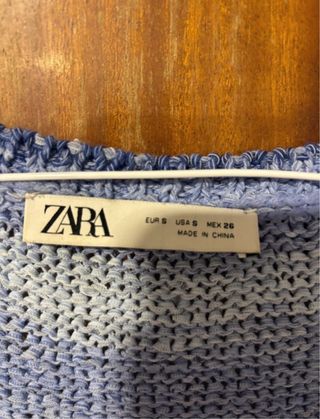 Top Zara Rayas Azul y Blanco