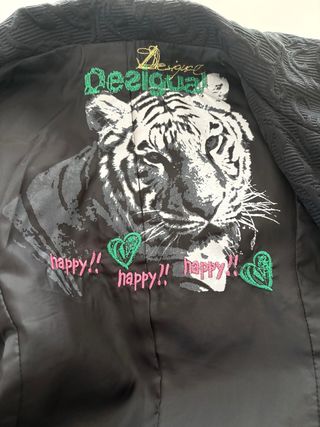 Abrigo Desigual Negro Multicolor