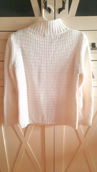 Jersey Zara cuello alto blanco Talla M