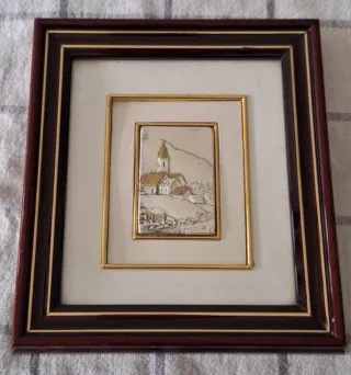 Placa Plata 925 Vintage Italiano Iglesia