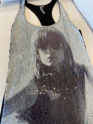 Top lentejuelas plateadas y negras