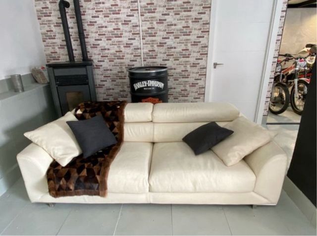 Sofá de cuero Roche Bobois Beige