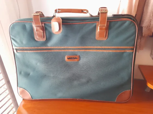 Maleta Vintage Vensal Verde y Marrón
