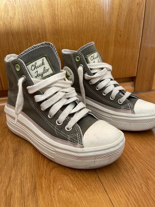 Converse Chuck Taylor verde Plataforma Talla 38