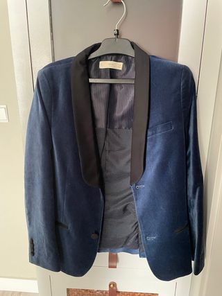 Americana terciopelo azul marino Mango talla 9-10