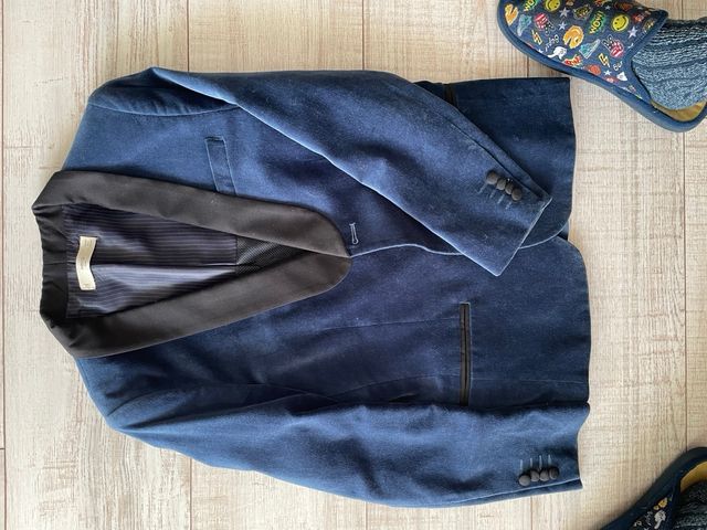 Americana terciopelo azul marino Mango talla 9-10