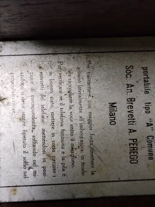 Telefono da campo Perego Milano 1917