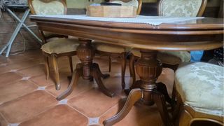 Mesa y 6 Sillas Comedor Madera Maciza