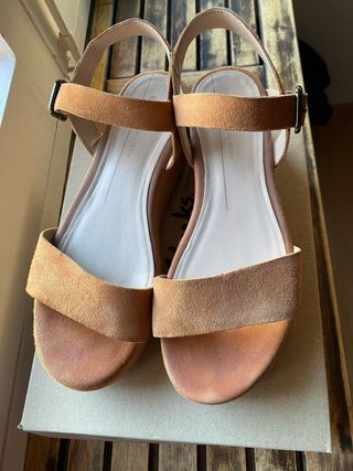 Sandalias Cuña Beige/Marrón