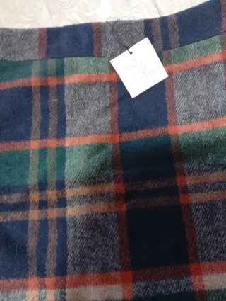 Falda de cuadros lana Talla S