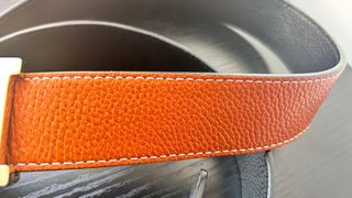 Cinturón Hermès H 32mm Dorado Naranja