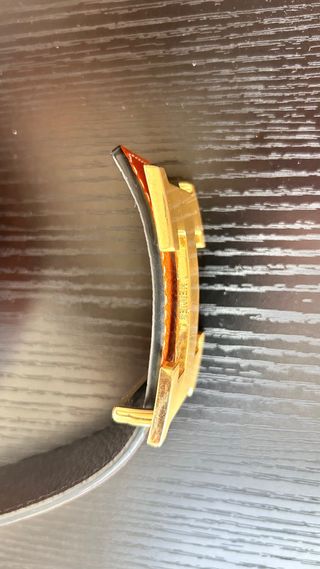 Cinturón Hermès H 32mm Dorado Naranja