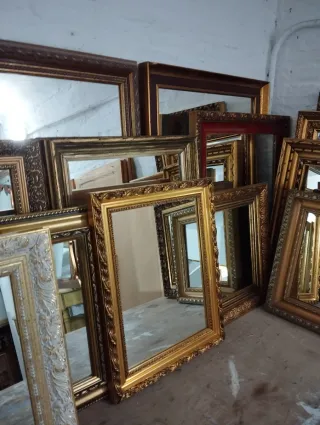 Conjunto de espejos antiguos madera y cristal