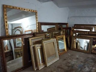 Conjunto de espejos antiguos madera y cristal