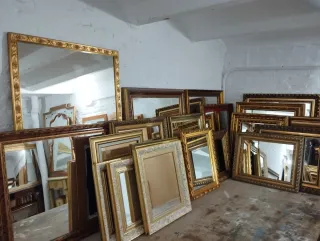 Conjunto de espejos antiguos madera y cristal