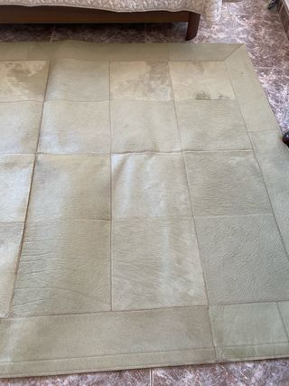 Alfombra Piel Vaca 150x200cm Beige/Oliva