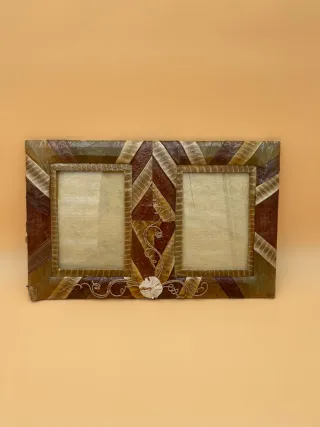 Marco de fotos doble artesanal