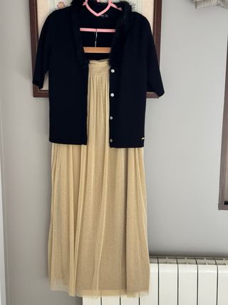 Conjunto fiesta negro y dorado