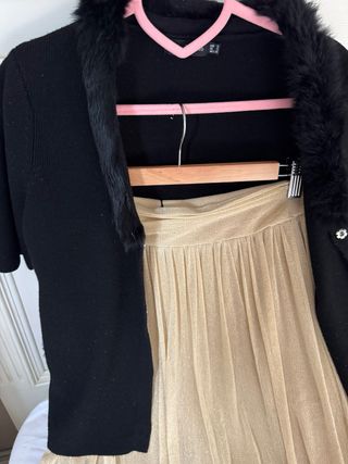 Conjunto fiesta negro y dorado