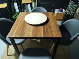 Tavolo bar 70x70cm, legno e metallo